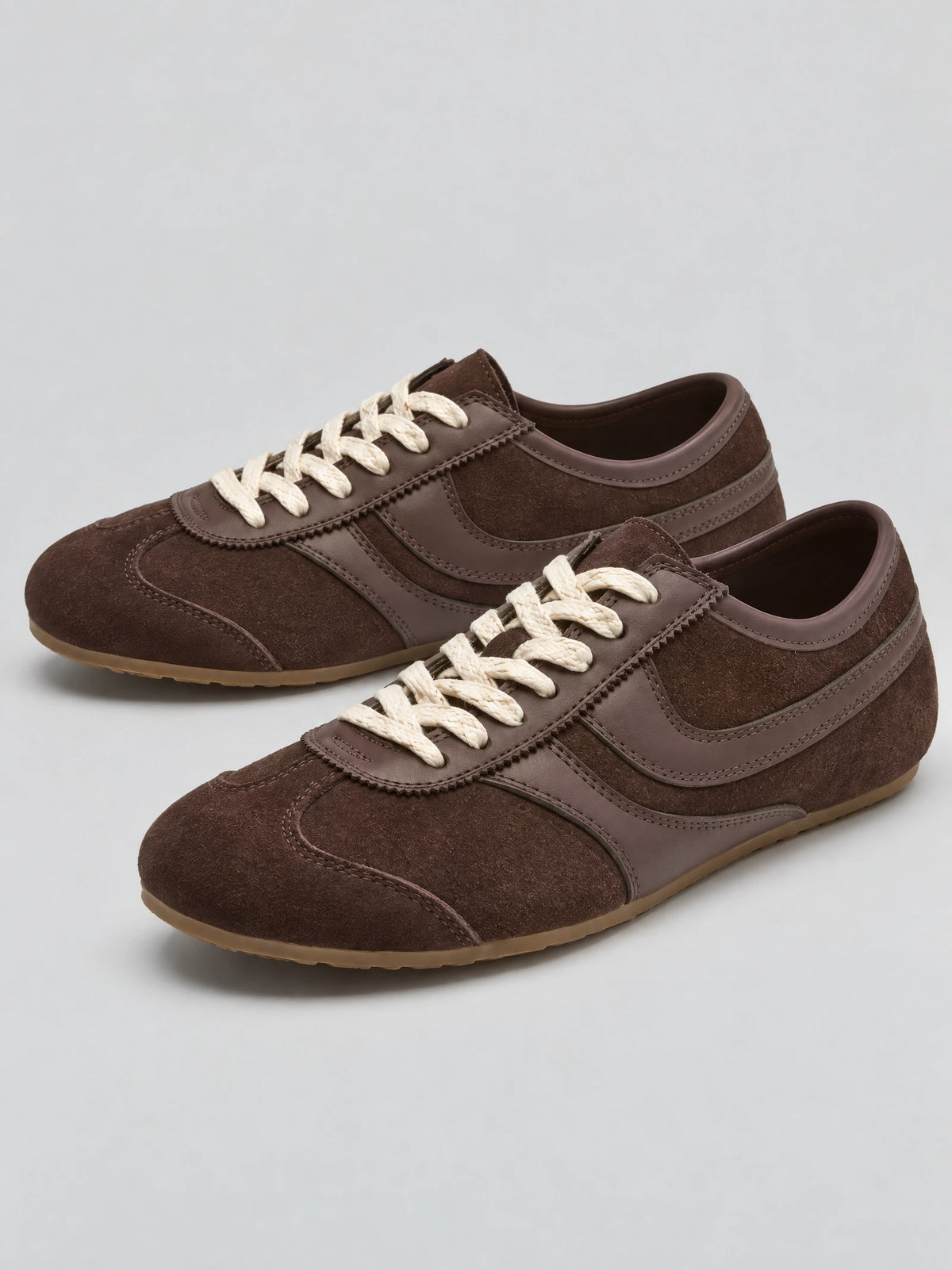 Brown Gats Shoes leather lace-up sneakers shown as a pair in a studio product photo.