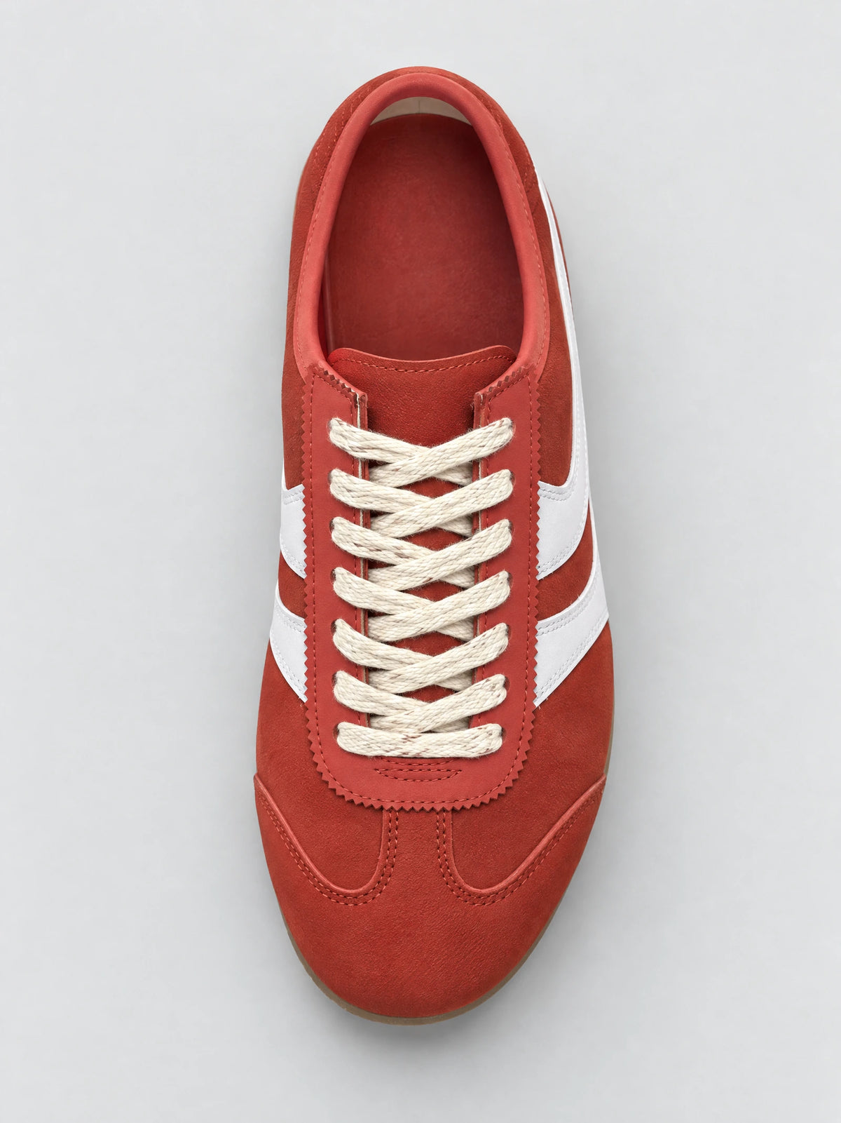 Top-down view of a Red Gats Shoes leather sneaker with lace-up closure and stitched toe detailing.